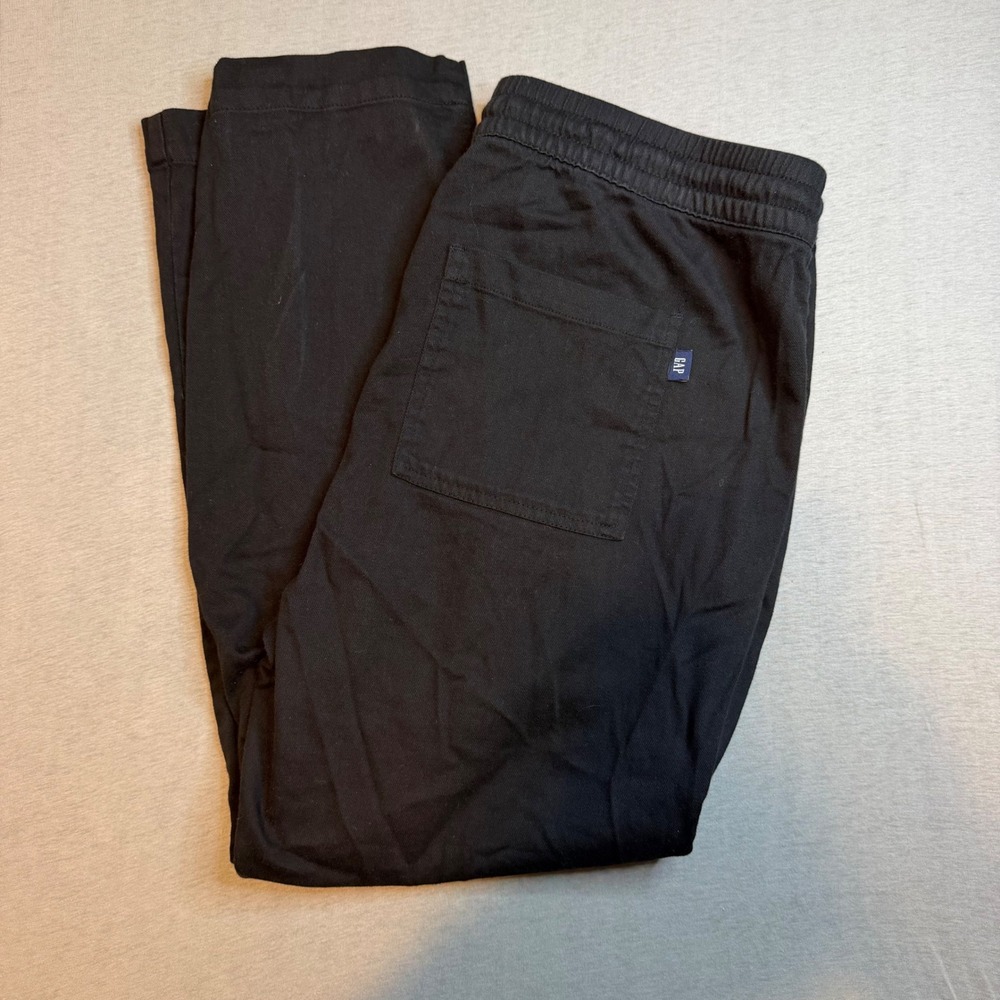 Gap Womens Black Elastic Waist Drawstring Jogger Pants Cotton Rayon Blend Size M